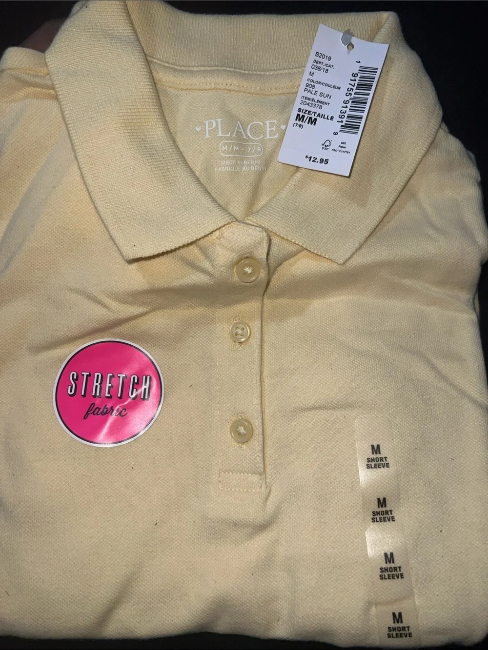 2 Children's Place Yellow Short Sleeve Polo Shirt School Uniform